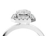 White gold Radiant Halo Diamond Solitaire with Pavé Band and Four-Prong Setting_115