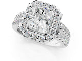 White gold Radiant Halo Diamond Split Shank Engagement Ring with Prong Setting_88
