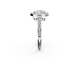 White gold Radiant Halo Pavé Diamond Engagement Ring with Bezel Setting_20