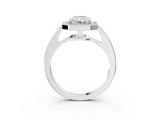 White gold Radiant Halo Pavé Diamond Engagement Ring with Bezel Setting_22