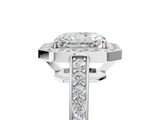 White gold Radiant Halo Pavé Diamond Engagement Ring with Bezel Setting_23