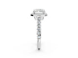 White gold Radiant Halo Pavé Diamond Engagement Ring with Four-Prong Setting_27