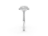 White gold Radiant Halo Pavé Diamond Engagement Ring with Four-Prong Setting_5