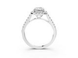 White gold Radiant Halo Pavé Diamond Engagement Ring with Four-Prong Setting_6