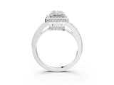 White gold Radiant Halo Pave Band Solitaire Ring with Prong Setting_69
