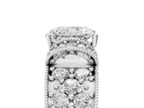 White gold Radiant Halo Pave Diamond Engagement Ring with Milgrain Detailing_52