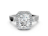 White gold Radiant Halo Pave Split Shank Prong Setting Ring_26