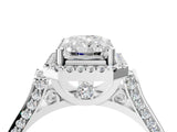 White gold Radiant Halo Pave Split Shank Prong Setting Ring_31