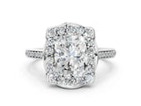 White gold Radiant Halo Round Diamond Pave Band with Four-Prong Setting_38