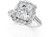 White gold Radiant Halo Round Diamond Pave Band with Four-Prong Setting_39