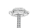White gold Radiant Halo Round Diamond Pave Band with Four-Prong Setting_43