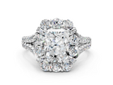 White gold Radiant Halo Split Shank Diamond Engagement Ring with Pave Band and Four-Prong Setting_55