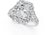 White gold Radiant Halo Split Shank Diamond Engagement Ring with Pave Band and Four-Prong Setting_56