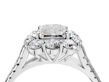 White gold Radiant Halo Split Shank Diamond Engagement Ring with Pave Band and Four-Prong Setting_59