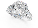 White gold Radiant Halo Split Shank Diamond Engagement Ring with Prong Setting_21
