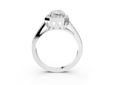 White gold Radiant Halo Split Shank Diamond Ring with Four-Prong Setting_39