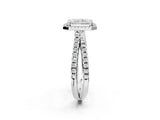 White gold Radiant Halo Split Shank Diamond Ring with Pavé Setting_28