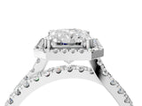 White gold Radiant Halo Split Shank Diamond Ring with Pavé Setting_29