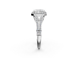 White gold Radiant Halo Split Shank Diamond Ring with Prong Setting_22