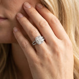 White gold Radiant Halo Split Shank Milgrain Diamond Ring_8