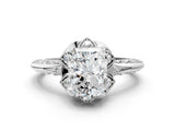 White gold Radiant Halo Split Shank Pave Diamond Ring with Petal Prong Setting_21