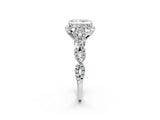 White gold Radiant Halo Twist Band Solitaire Ring with Six-Prong Setting_5
