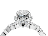 White gold Radiant Halo Twist Band Solitaire Ring with Six-Prong Setting_7