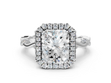 White gold Radiant Halo Twist Band Solitaire Ring_20