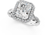 White gold Radiant Halo Twist Band Solitaire Ring_21