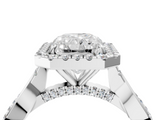 White gold Radiant Halo Twist Band Solitaire Ring_24