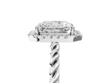 White gold Radiant Halo Twisted Band Four-Prong Diamond Ring_25