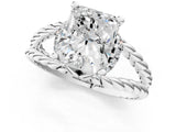 White gold Radiant Halo Twisted Band Four-Prong Ring_55