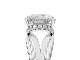 White gold Radiant Halo Twisted Band Four-Prong Ring_59