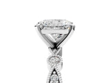 White gold Radiant Milgrain Bezel Diamond Engagement Ring with Solitaire Prong Setting_208