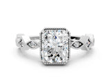 White gold Radiant Milgrain Marquise Diamond Twist Band Ring_37