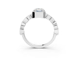 White gold Radiant Milgrain Marquise Diamond Twist Band Ring_41
