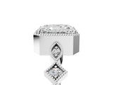 White gold Radiant Milgrain Marquise Diamond Twist Band Ring_42