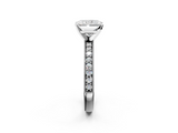 White gold Radiant Milgrain Pave Diamond Engagement Ring with Four-Prong Setting_191