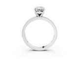 White gold Radiant Milgrain Pave Diamond Engagement Ring with Four-Prong Setting_192