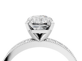 White gold Radiant Milgrain Pave Diamond Engagement Ring with Four-Prong Setting_200