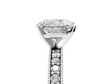 White gold Radiant Milgrain Pave Diamond Engagement Ring with Four-Prong Setting_201