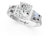 White gold Radiant Solitaire Baguette Side Stone Channel Set Engagement Ring_44