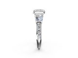 White gold Radiant Solitaire Baguette Side Stone Channel Set Engagement Ring_45
