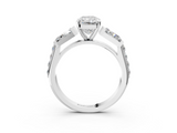 White gold Radiant Solitaire Baguette Side Stone Channel Set Engagement Ring_46