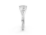 White gold Radiant Solitaire Beaded Band Six-Prong Setting_2