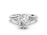 White gold Radiant Solitaire Beaded Band Six-Prong Setting_4