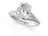 White gold Radiant Solitaire Beaded Band Six-Prong Setting_5