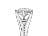 White gold Radiant Solitaire Beaded Band Six-Prong Setting_9