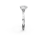 White gold Radiant Solitaire Beaded Band with Four-Prong Setting_115