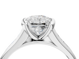 White gold Radiant Solitaire Bezel-Set Diamond Ring with Channel-Set Band_56